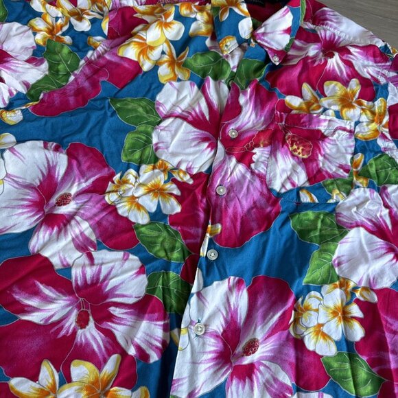Polo Ralph Lauren Men’s‎ M Floral Hawaiian Shirt Short Sleeve Viscose Button VTG - Picture 6 of 12